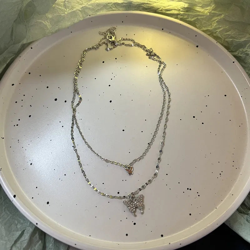 Spring Colorful Flowers Love Pendant Necklace Stainless Steel Beaded Chain Necklace Gift Jewelry New Fashion Wedding Gift