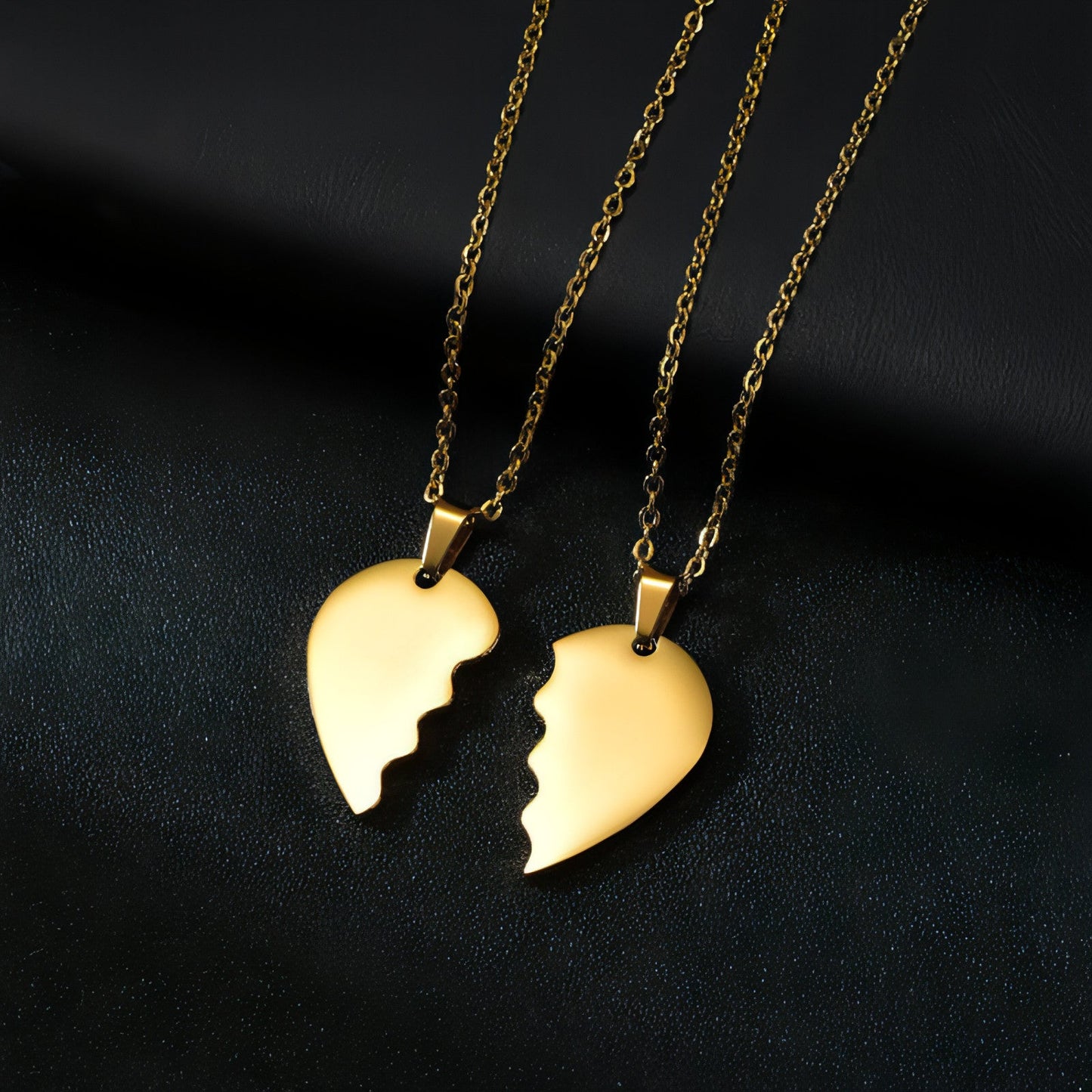 π Couple Heart Puzzle Necklace β Two Halves, One Love