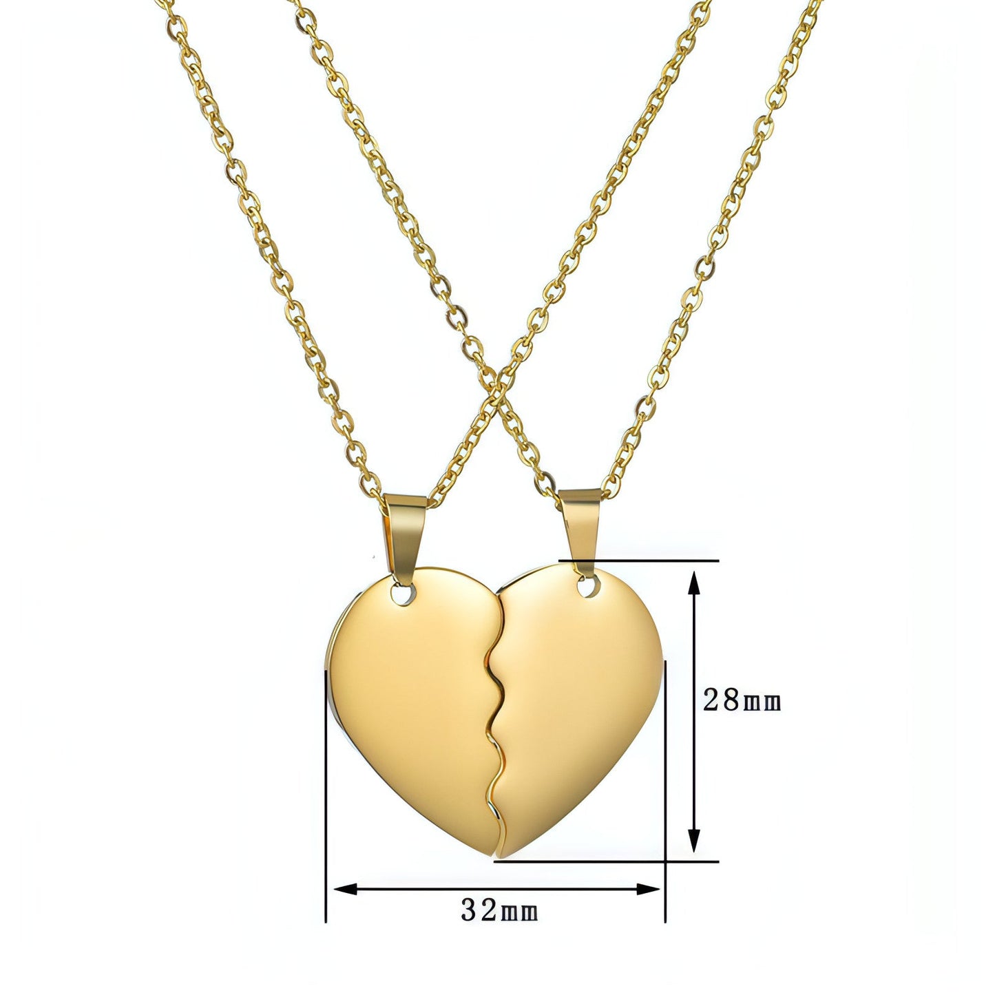 π Couple Heart Puzzle Necklace β Two Halves, One Love