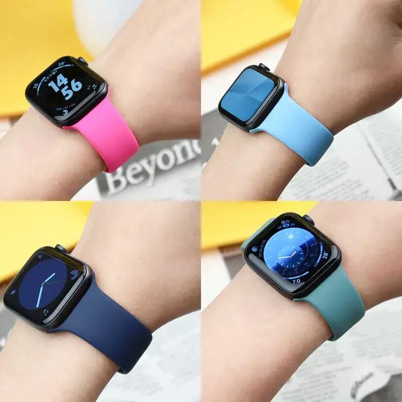 Silicone Band For Apple Watch strap 44mm 45mm 40mm 41mm 42-38mm 45 mm sport bracelet iwatch series 8 7 6 5 4 3 SE 9 Ultra 2 49mm