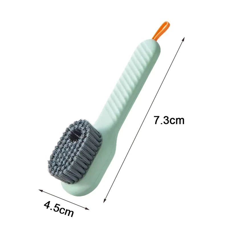 1pc Multi-function automatic spot shoe brush soft hair hand pressure hanging hole suitable for clothing carpet plastic handles