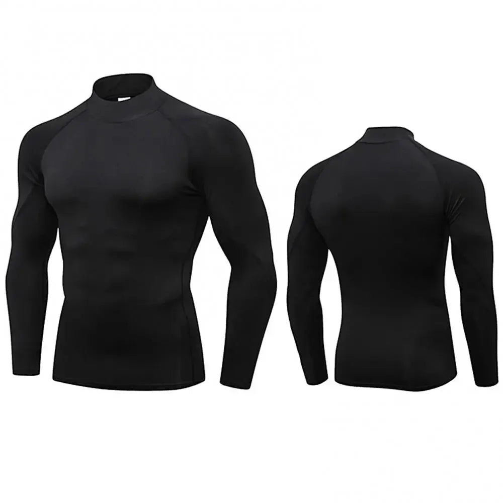 Men Running T-shirts Compression Long Sleeve Sport Shirts Fitness Tight Training Jogging Tees Gym Sportswear Quick Dry Rashgard
